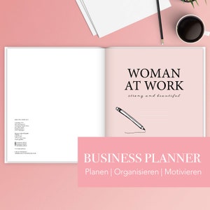 Woman at Work Business Planner for 54 weeks Pink hardcover appointment planner undated with weekly overview & times in German image 7