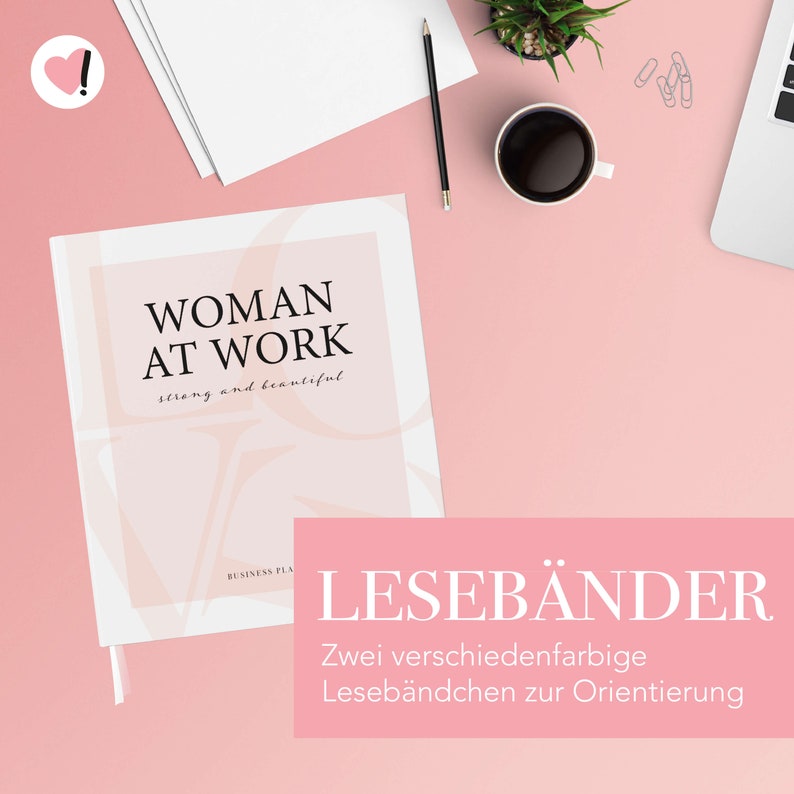 Woman at Work Business Planner für 54 Wochen Rosa Hardcover Terminplaner undatiert mit Wochenübersicht & Uhrzeiten in deutsch Bild 8