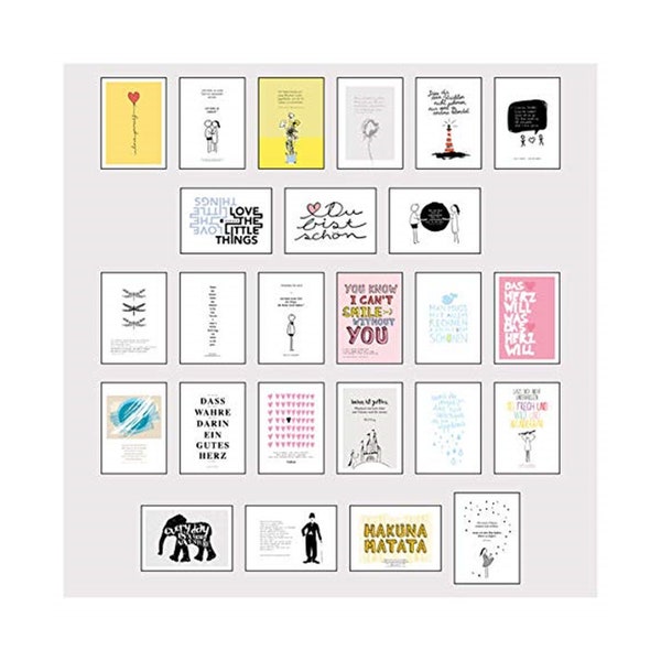 Postkarten Sprüche – Postkarten Set 3 mit 25 hochwertigen versch. liebevollen Motiven und wunderschönen Sprüchen und Zitaten