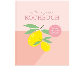 Rezeptbuch, Backbuch, Kochbuch, Menüs zum Selberschreiben rosa | für 60 Rezepte & 20 Menüs | Tisch eindecken und Weinkunde