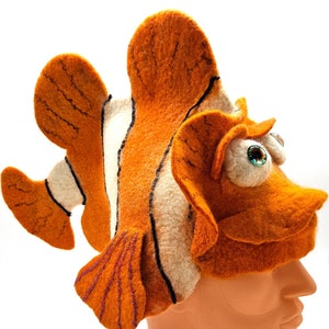 Catch of the Day – Vibrant Orange Fish Hat for  Carneval & Sauna