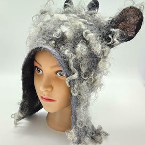 Adorable Goat Hat with Alpaca Curls – Perfect for Costume Lovers!