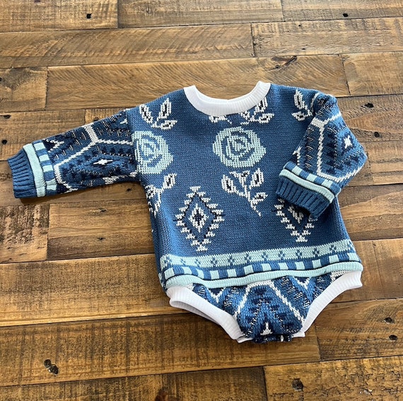 Sweater Baby Romper Upcycle | 3-6m | Made from a Thrifted Sweater | Baby Girl Outfit