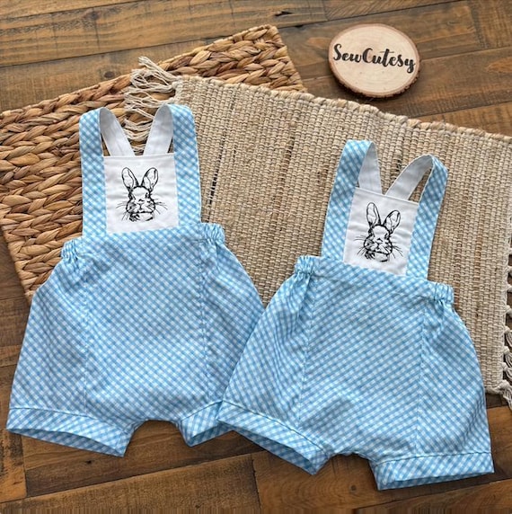 Easter Rompers | Vintage style outfit | Bunny embroidered | Baby boy spring attire | boy clothing
