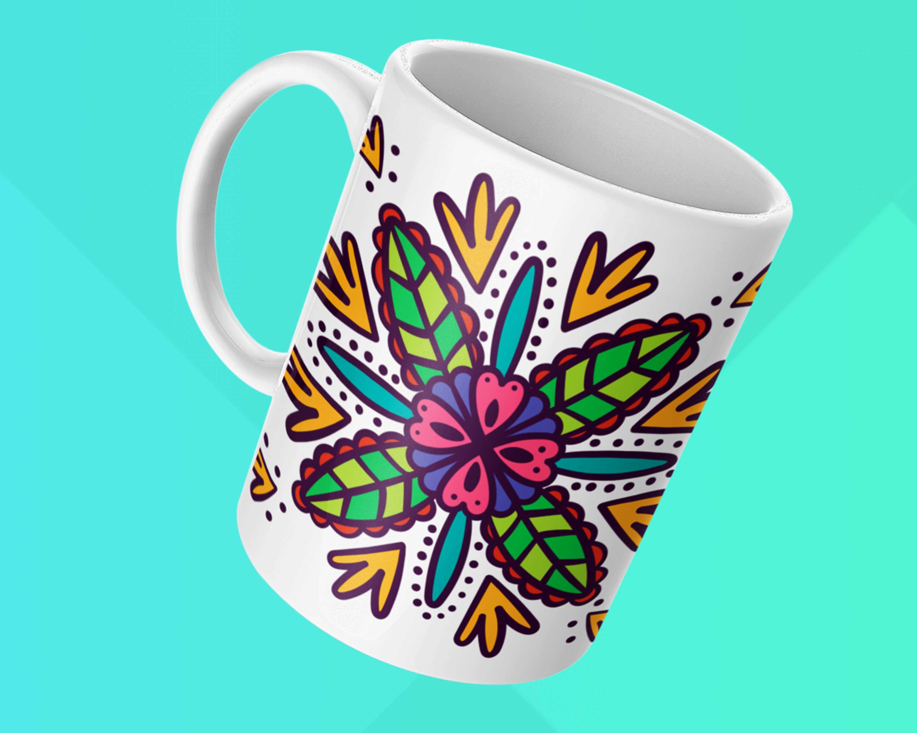 Dot Mandala Downloadable PDF Pattern - Delight - Wrap Around Mug