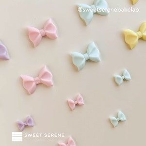Edible Fondant Ribbon/ Bow Tie Decoration for Birthday Cake/ Cupcakes Topper graduations- Set of 12