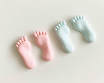 100 sugarpaste cupcake topper tiny FOOTPRINTS feet foot 100 sugarpaste cupcake topper tiny FOOTPRINTS feet foot