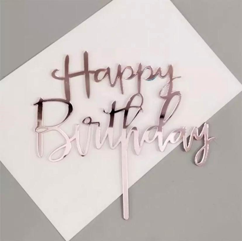 Happy Birthday Sign Cake Topper Acrylic Plastic Pink - Etsy