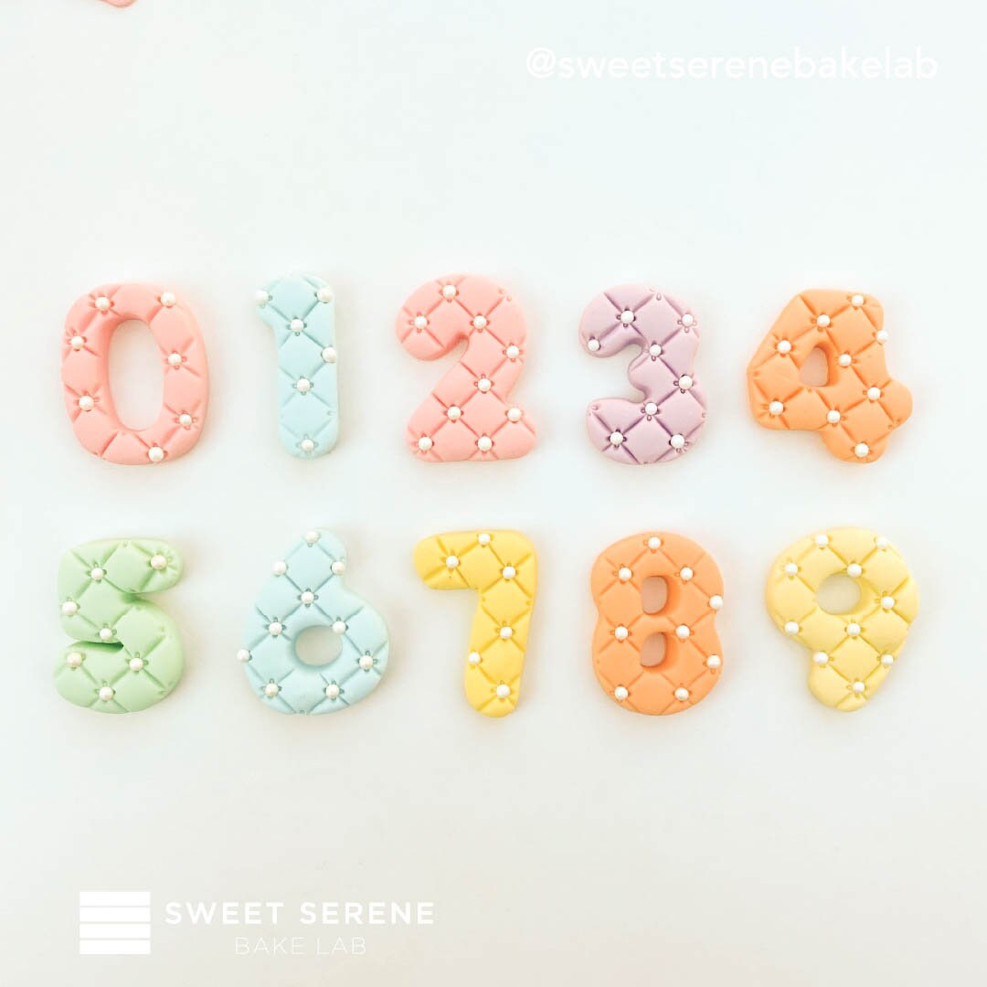 Edible Fondant Number 3D Decoration for Birthday Cake/ Cupcakes Topper ...