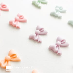 Edible Sugar Fondant Pretty Ribbon/ Bow Tie Decoration for Birthday Cake/ Cupcakes Topper Christmas, Xmas - Set of 12