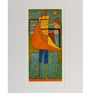 Original etching, color etching, etching, hand made &quot;Love&quot;