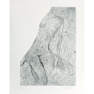 Original black and white etching on handmade paper &quot;Act II&quot;