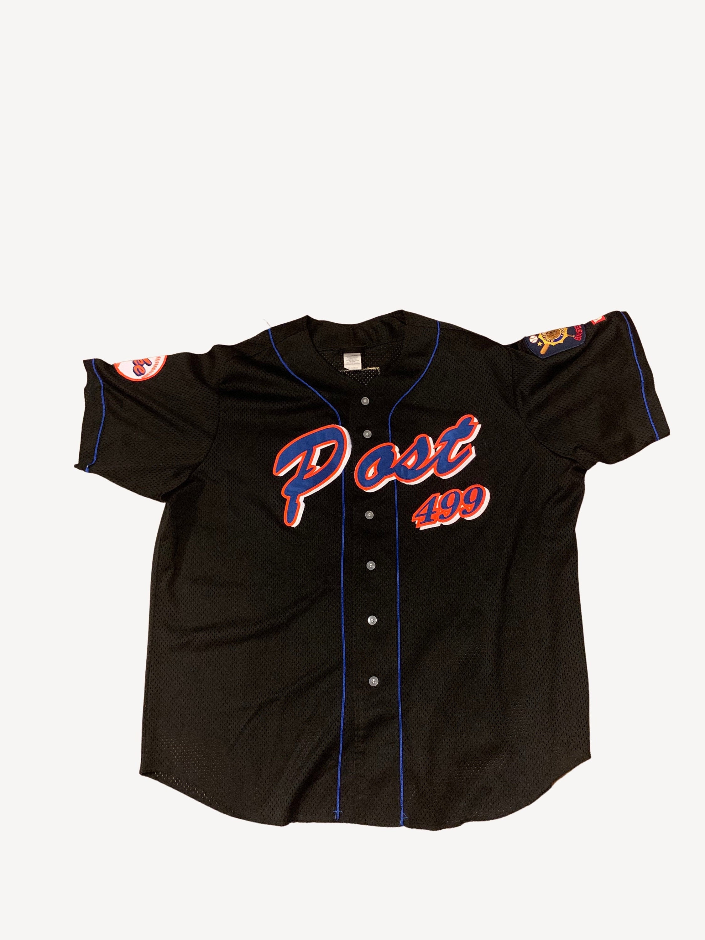 Mesh Baseball Practice Jersey - Button Up Mets Style Jersey, Post 499, American Legion, Minor League, American Baseball Jersey, Unisex