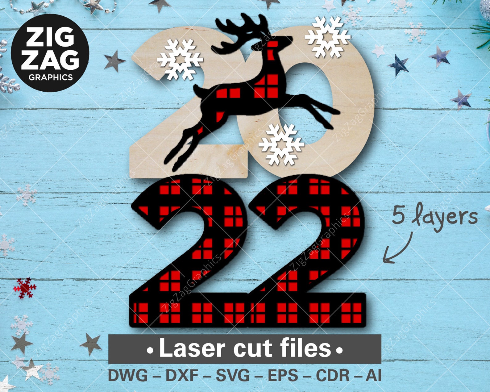 Qvc Weihnachten 2022 Layered Hirsch SVG 3D Weihnachten 2022 SVG Rentier svg Etsy