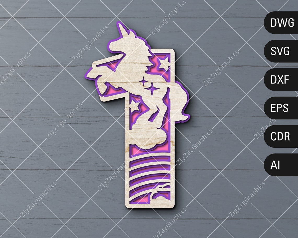 Download 1 Unicorn Layered Number SVG Unicorn 1st birthday svg | Etsy