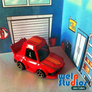 Pack of 3 printable dioramas to display cars at 1:64 scale image 5