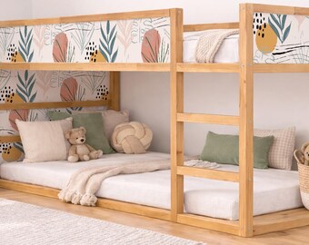 IKEA Kura Bed Stickers. Boho Scandi Nursery. Neutral Kids Room Decor. Aesthetic Montessori Room.