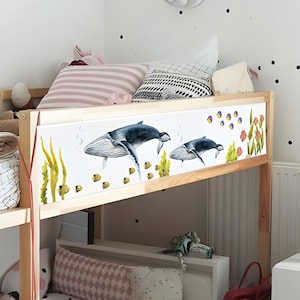 Kura bed decal. Ocean Nursery décor. Removable Ikea Kura Decal Neutral Gender. Kura bed Stickers.