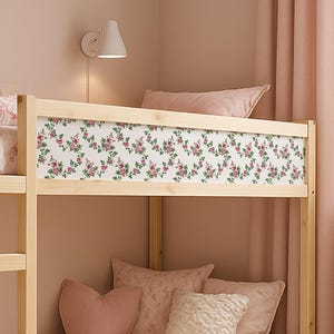 Kura decals girls. Ikea Kura bed decal. Kura bed stickers. Kura bed floral pattern overlay.