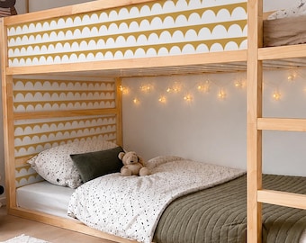 IKEA Kura Bed Stickers. Mustard Scallops and Arches.