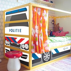Ikea Kura decal. Kura bed stickers. Dutch police Vehicle. Police Themed Kids. Kura decal POLITIE. Nederlandse politie Boys room.