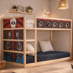Kura Bed Stickers Pirate Ship. Boys Bedroom Décor: Pirate theme.