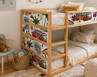 IKEA Kura Bed Decals. Surf Adventure with Vintage Camper.