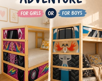 IKEA Kura Stickers. Monster Truck Styles for Girls and Boys.