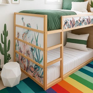 Ikea Kura bed Stickers ocean, Kura bed decal ocean, Ikea Kura Bed Wrap, Kura bed accessories ocean themed, Under the Sea kids room décor