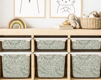 IKEA Trofast Stickers. Vintage Botanical Toy Storage Covers for Girls' Room.