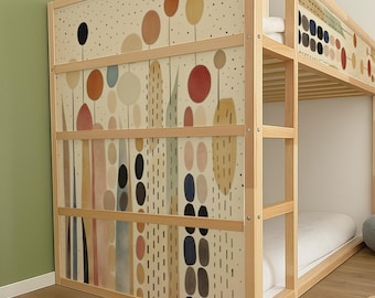IKEA Kura Bed Decals. Abstract Shapes in Earthy Colors.