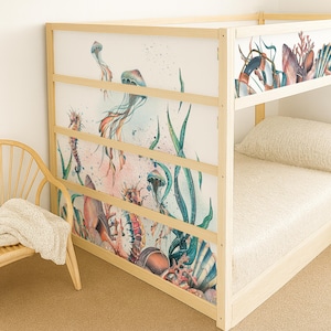 Ikea Kura Bed Stickers Ocean theme. Watercolor Under the Sea Kura Decals.