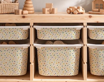 IKEA Trofast Bin Stickers. Confetti Dots Toy Storage Cover.