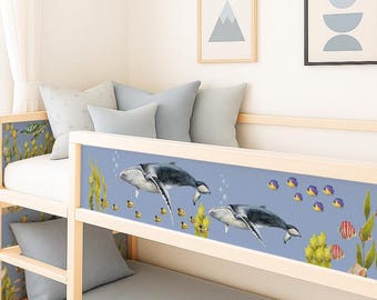 Underwater Sea Ikea Kura Bed Stickers. Ocean themed kids room. 3 colorways.