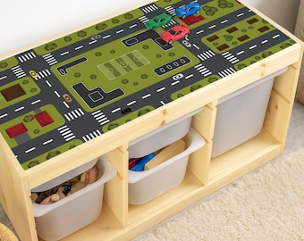 IKEA Trofast Top Sticker. Car Road City Play Mat. Play Boys Room Storage Cover.