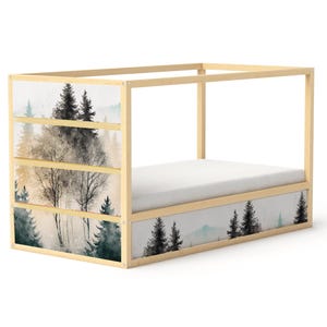 Ikea Kura. Kura bed decal. Forest Ikea kura decal. Ikea kura bed makeover.