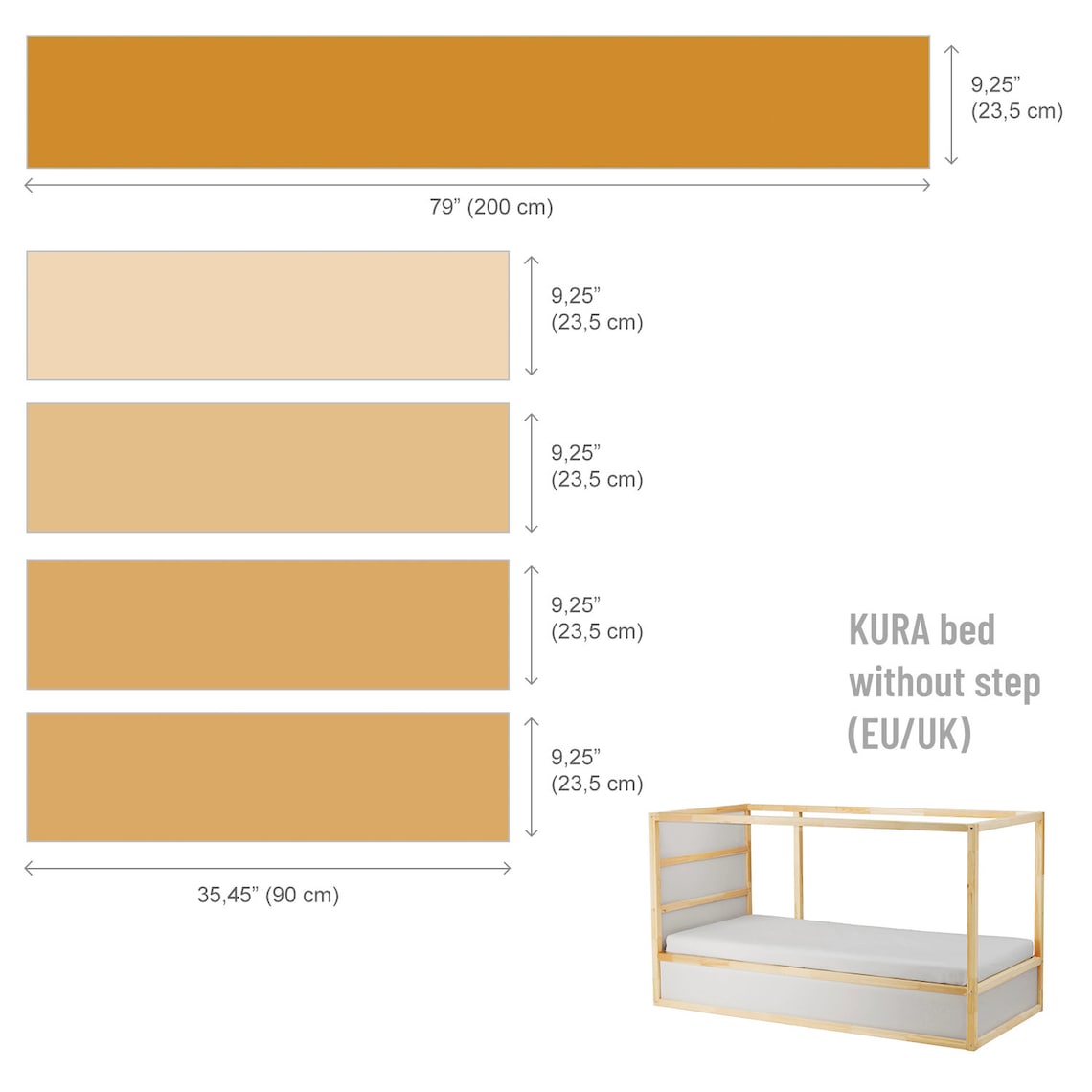 Kura Bed Decal Gold Yellow Kura Bed Decal Kura Bed Decal Etsy