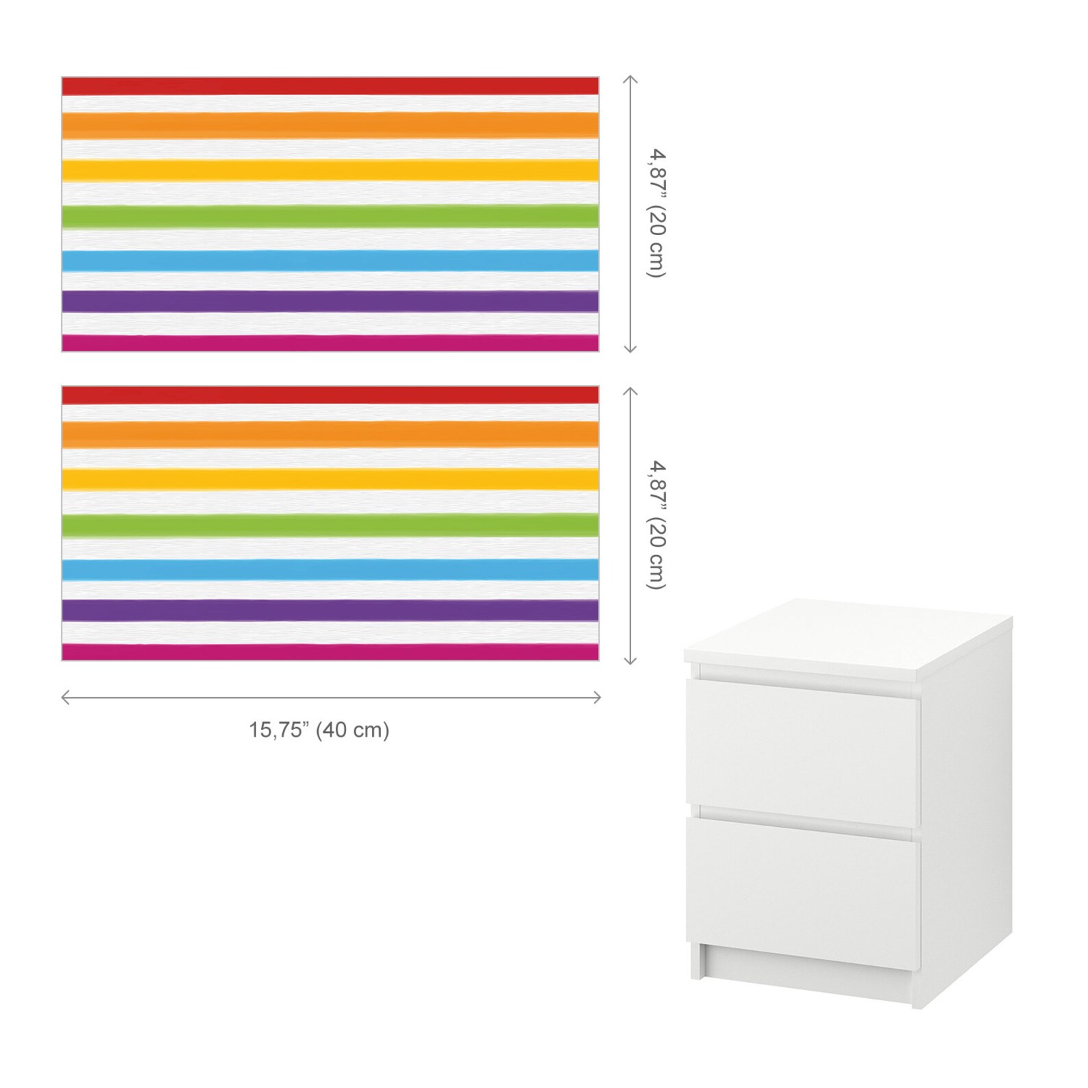 Rainbow Malm Decals Ikea Malm Dresser Decal Unisex Ikea Etsy