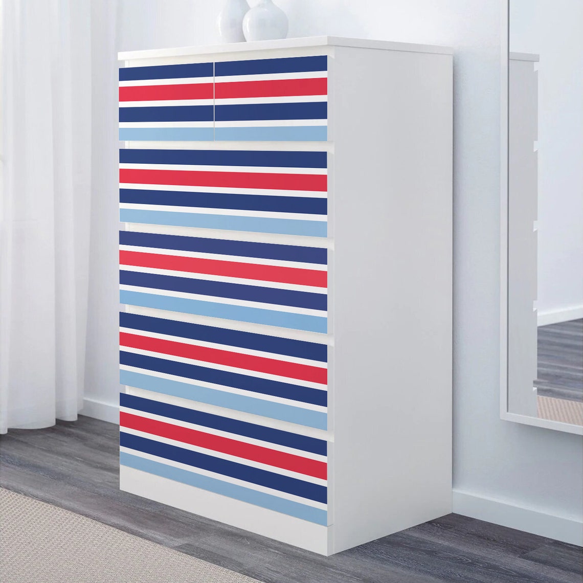 Malm Decals Ikea Malm Dresser Decal Multicolored Stripes Etsy