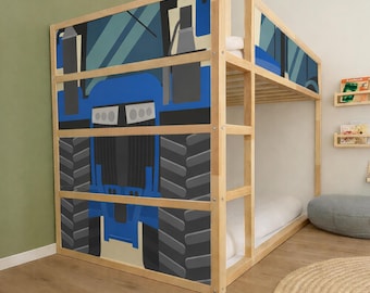 Farm Tractor Kura Bed Stickers. Boys Room Makeover with IKEA decals. Four colorways.