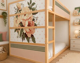 IKEA Kura Bed Stickers. Romantic Botanical Florals.