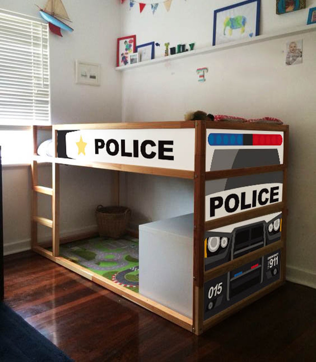 Police Car Kura Bed Decals Police Themed Kids Room Emergency - Etsy