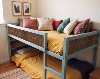 IKEA Kura Bed Stickers. Woodgrain IKEA Hack Upgrade