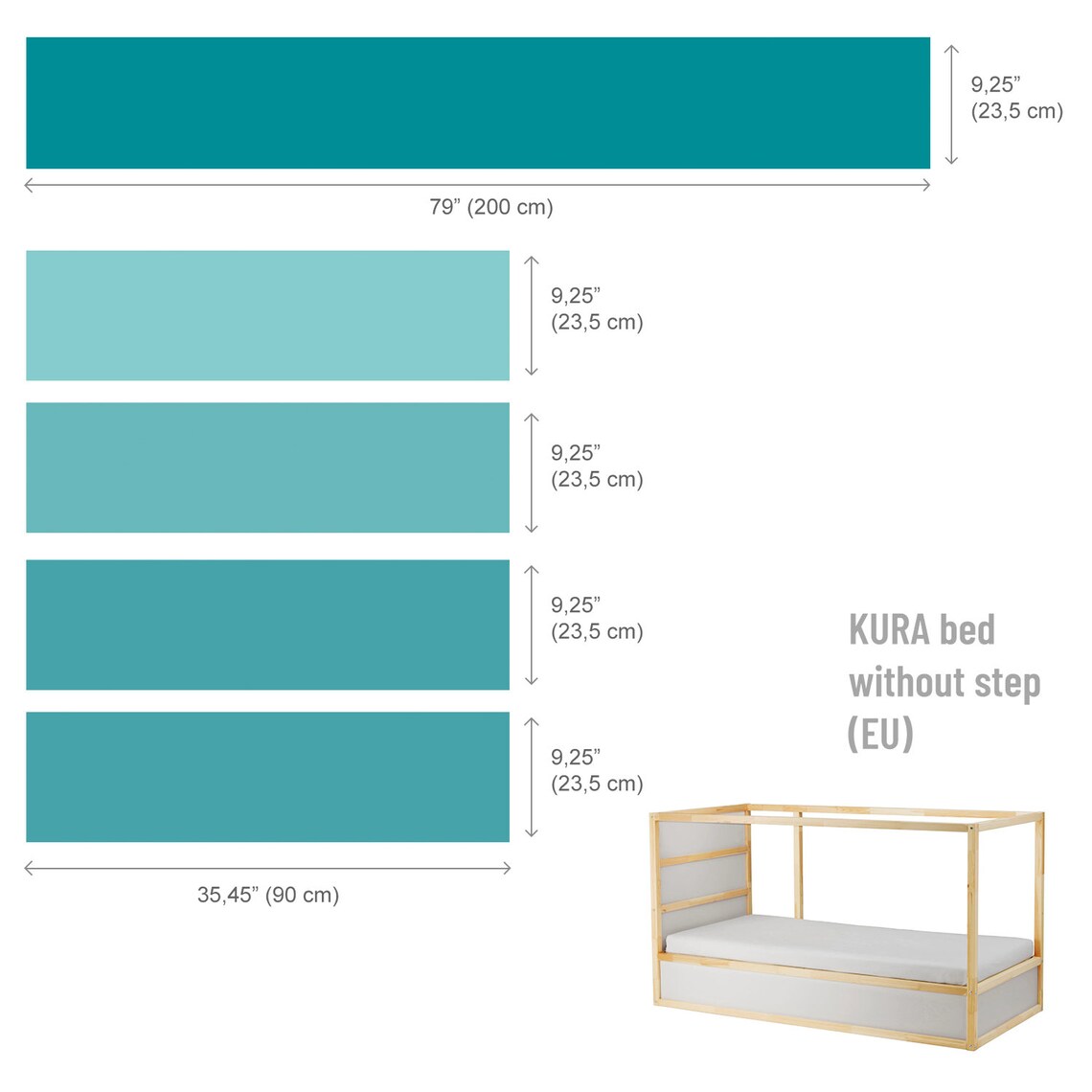 Kura Bed Decal Turquoise Ikea Kura Decal Ikea Overlay Ikea Etsy