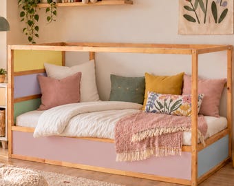 IKEA KURA Bed Decals. Pastel Color Panels. Kids Bed Décor.