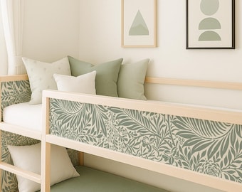 IKEA KURA Hack. Sage Floral Kura Bed Decals. Cozy Girls Room Update.