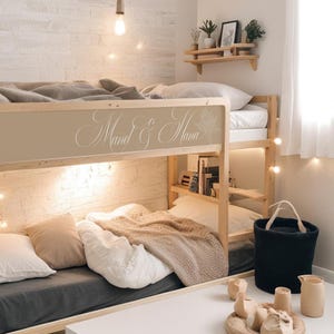 Ikea kura bed decal with name and flower, Kura bed decal boho, Custom Kura bed stickers with name