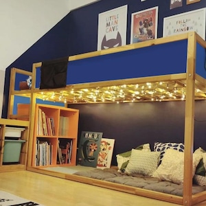 Ikea Kura Decal. Kura bed decal. ikea kura bed decal for boys room. ladder lura bed decal blue pattern.