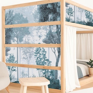 Ikea kura accessories. Kura bed decals. Kura bed stickers. Woodland kura decal. Ikea bed stickers forest. Ikea kura bed makeover.