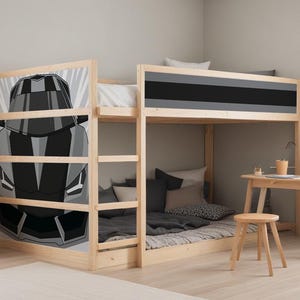 Kura Bed Decals. IKEA KURA bed ideas. Modern Car Kura Bed Side Panels. Toddler Cozy Bed.
